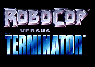 RoboCop Versus The Terminator title screen for Sega Mega Drive